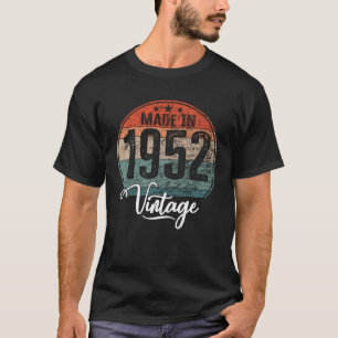 T-shirt Anniversaire Année vintage de naissance 1952 anniv