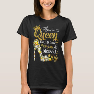 T-shirt Anniversaire Aquarius Queen Faith Favoriser Vivre 