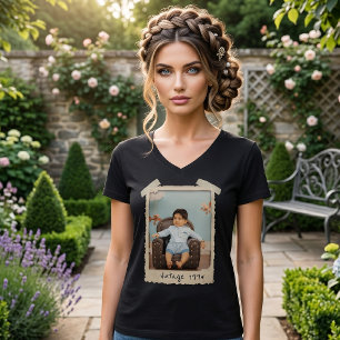 T-shirt Anniversaire avec photo vintage personnalisée
