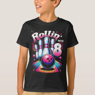 T-shirt Anniversaire Bowling Roulant Dans 8 Fête 8ème Anni