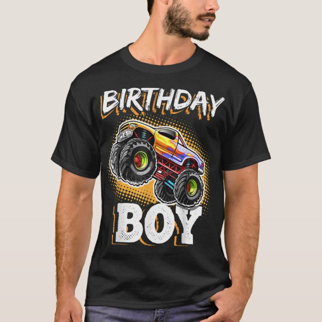 T-shirt Anniversaire Boy Monster Camion Anniversaire cadea (Devant)
