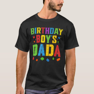 T-shirt Anniversaire Boy's Dada Blocks Master Builder Bric