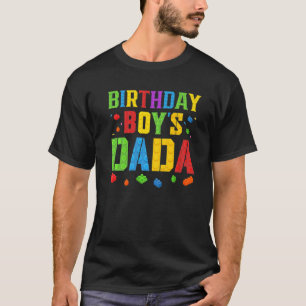 T-shirt Anniversaire Boy's Dada Blocks Master Builder Bric