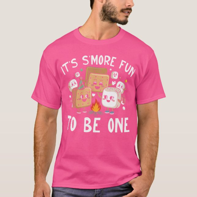 T-shirt Anniversaire Camping Marshmallow C'Est Plus Amusan (Devant)