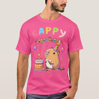 T-shirt Anniversaire Cappy Capybara Lovers Girl Boy Happy 