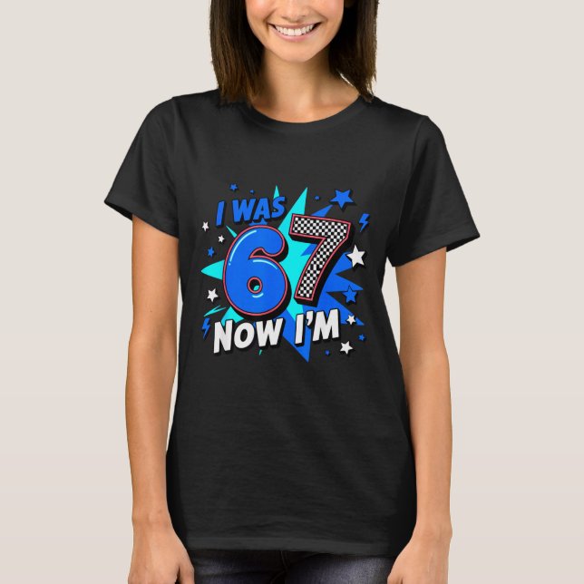 T-shirt Anniversaire carreaux bleus j'avais 6 ans maintena (Devant)