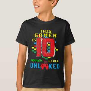 T-shirt Anniversaire Chemise Vidéo Jeu Déverrouillé Niveau