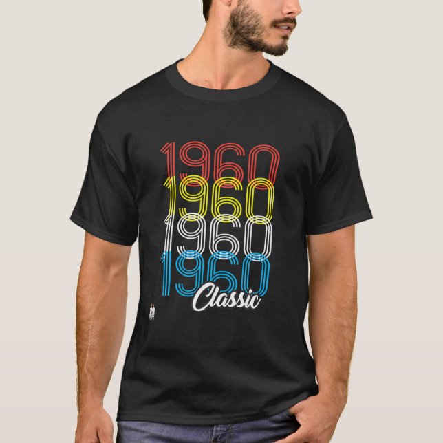 T-shirt Anniversaire Classique vintage 1960 (Devant)