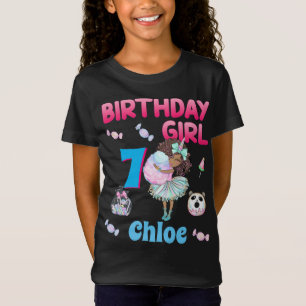 T-Shirt Anniversaire coloré de Candy Afro America Girl Swe