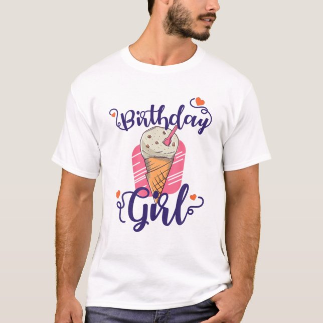 T-shirt Anniversaire Cookie Ice Cream Cone Présente (Devant)