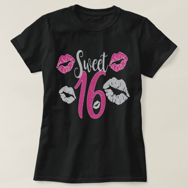 T-shirt Anniversaire cool  douce 16 (Design devant)