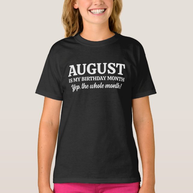 T-shirt Anniversaire d'août  (Devant)