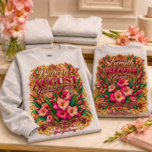 T-SHIRT ANNIVERSAIRE D'AOÛT • FLEUR DE NAISSANCE GLAÏEUL