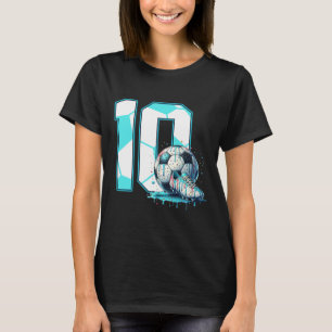 T-shirt Anniversaire de 10 ans de football Gâteau qui coul