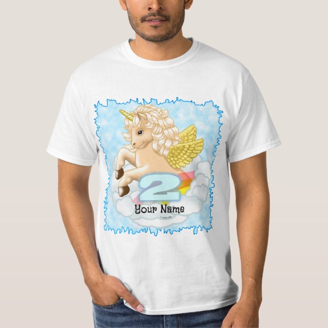 T-shirt Anniversaire de 2 ans Unicorne (Devant)