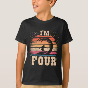T-shirt Anniversaire de 4 ans garçon fille planche de surf