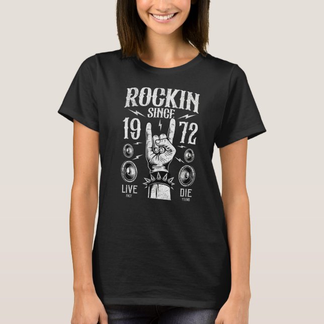 T-shirt Anniversaire de 51 ans Rockin depuis 1972 Classic  (Devant)
