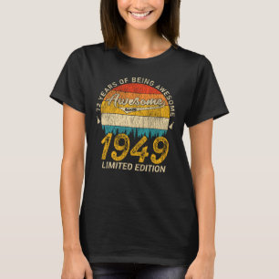 T-shirt anniversaire de 72 ans 1949 stupéfiant depuis 72e 