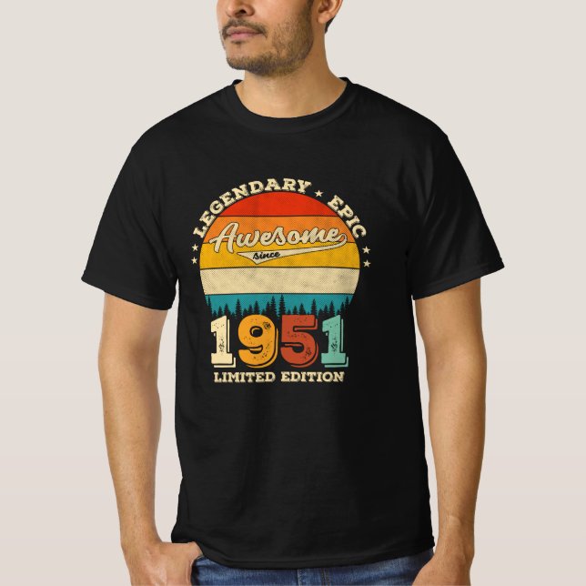 T-shirt anniversaire de 74 ans 1951 Magnifique 74e anniver (Devant)