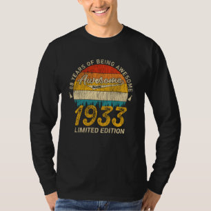 T-shirt anniversaire de 88 ans 1933 stupéfiant depuis 88e