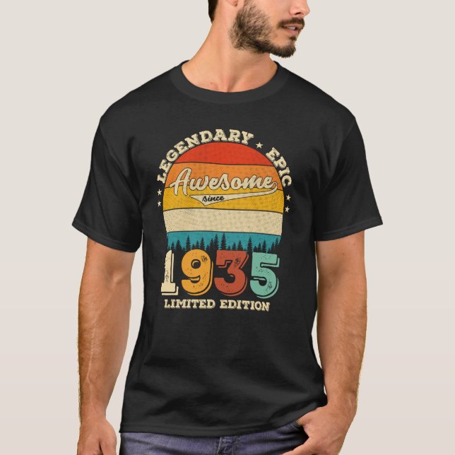 T-shirt anniversaire de 90 ans 1935 merveilleux 90e annive (Devant)