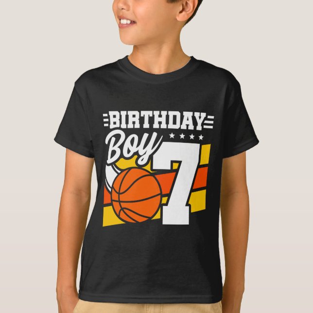 T-shirt Anniversaire de Basketball 7 Ans Garçon 7e Anniver (Devant)