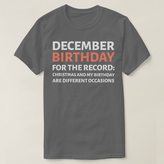 T-SHIRT ANNIVERSAIRE DE DÉCEMBRE (Design devant)