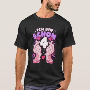 T-shirt Anniversaire de enfant 4 ans, coeur K-pop doigt, S