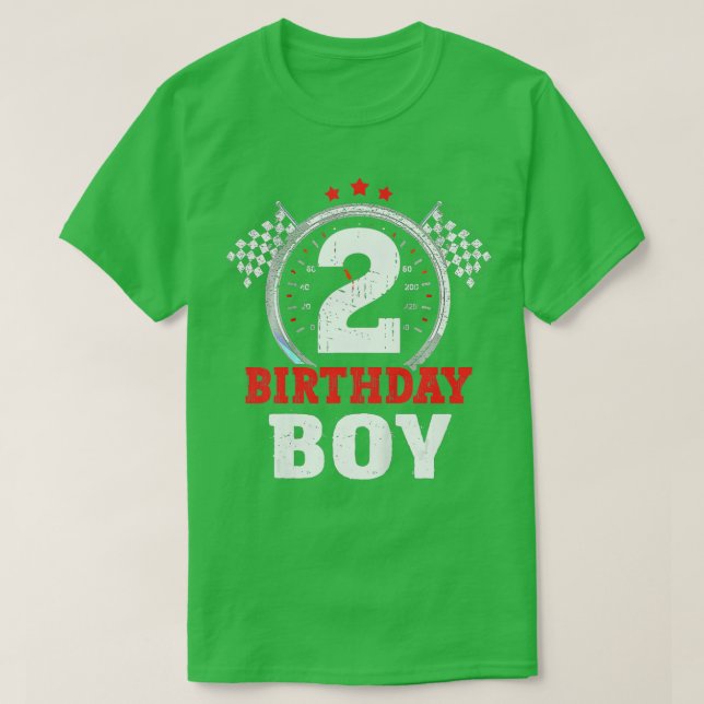 T-shirt Anniversaire de enfant Boy 2 wen Race Car 2nd Birt (Design devant)