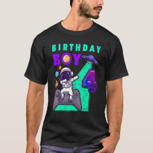 T-shirt Anniversaire de enfant Boy 4 Gamer Dabbing Astrona