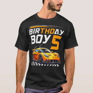 T-shirt Anniversaire de enfant Boy 5 Ans Voiture De Course