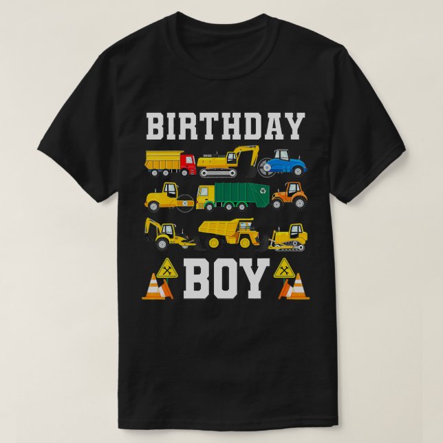 T-shirt Anniversaire de enfant Boy Funny Construction Anni (Design devant)