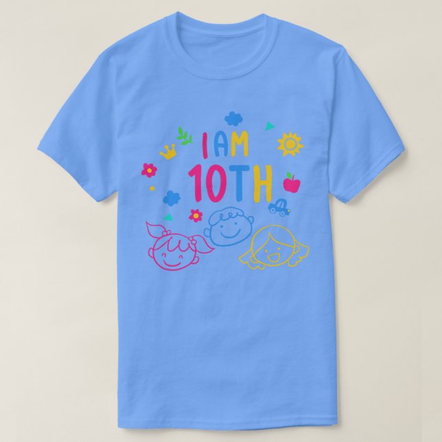 T-shirt anniversaire de enfant de 10e année Journée des en (Design devant)