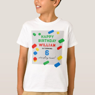 T-shirt Anniversaire de enfant de blocs de construction co