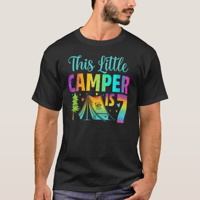 T-shirt Anniversaire de enfant de camping 7 ans Camping 7e (Devant)