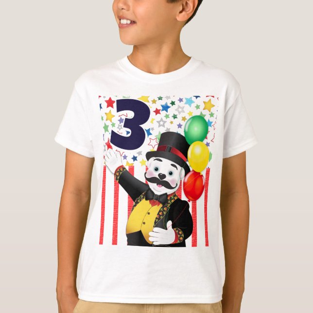 T-shirt Anniversaire de enfant de cirque Ours Polaire (Devant)