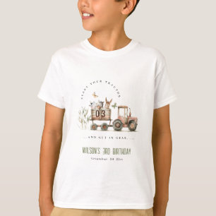T-shirt Anniversaire de enfant de tracteur pour animaux de