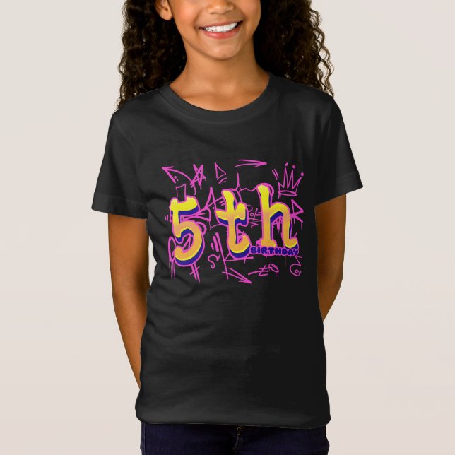 T-Shirt anniversaire de enfant du 5e anniversaire (Devant)