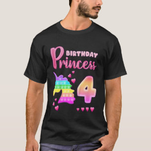 T-shirt Anniversaire de enfant fille 4 ans Unicorn Pop It