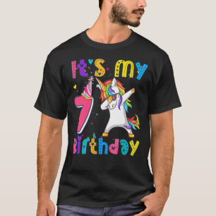 T-shirt Anniversaire de enfant fille Unicorn 7ème i'm 7 ye