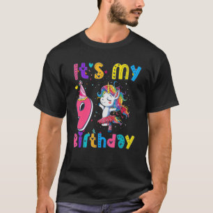T-shirt Anniversaire de enfant fille Unicorn 9e i m 9 ans