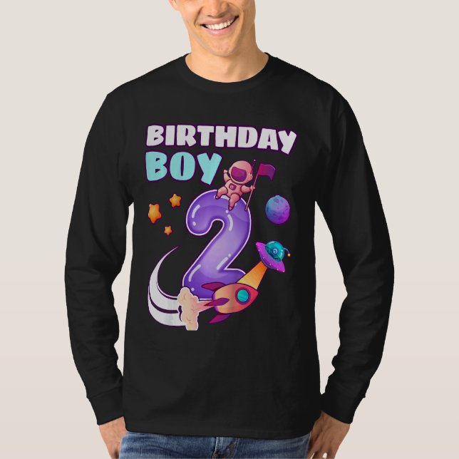 T-shirt Anniversaire de enfant Garçon 2 ans Ancienne fusée (Devant)