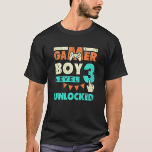T-shirt Anniversaire de enfant Garçon niveau 3 déverrouill