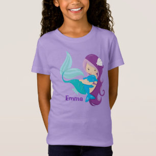 T-Shirt Anniversaire de enfant mignon fille sirène personn