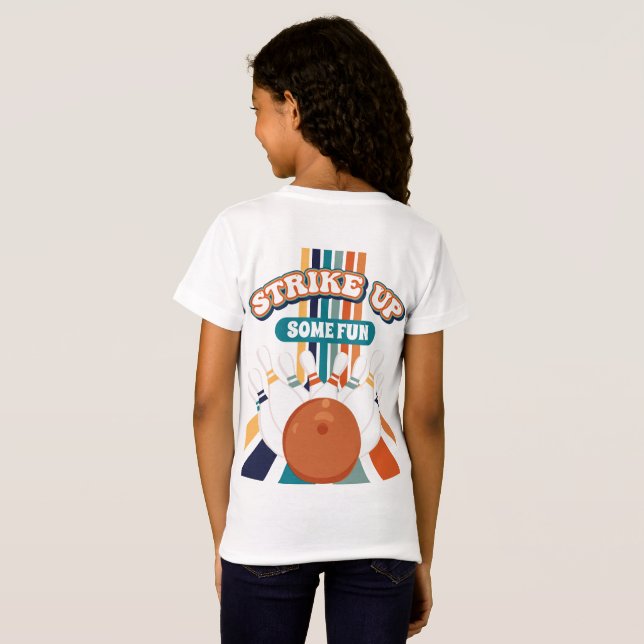 T-Shirt Anniversaire de enfant Retro Bowling (Dos entier)