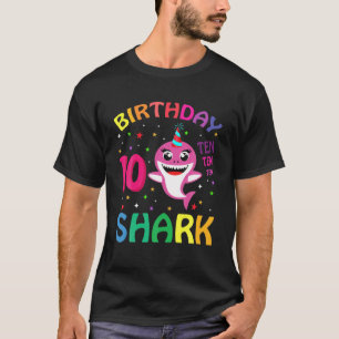 T-shirt Anniversaire de enfant Shark Funny 10 ans idées ca