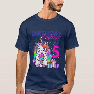 T-shirt Anniversaire de enfant Sweetie (5E Anniversaire Th
