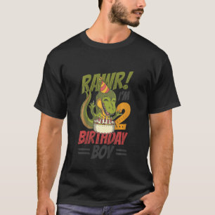 T-shirt Anniversaire de enfant Trex Dinosaur 2e anniversai