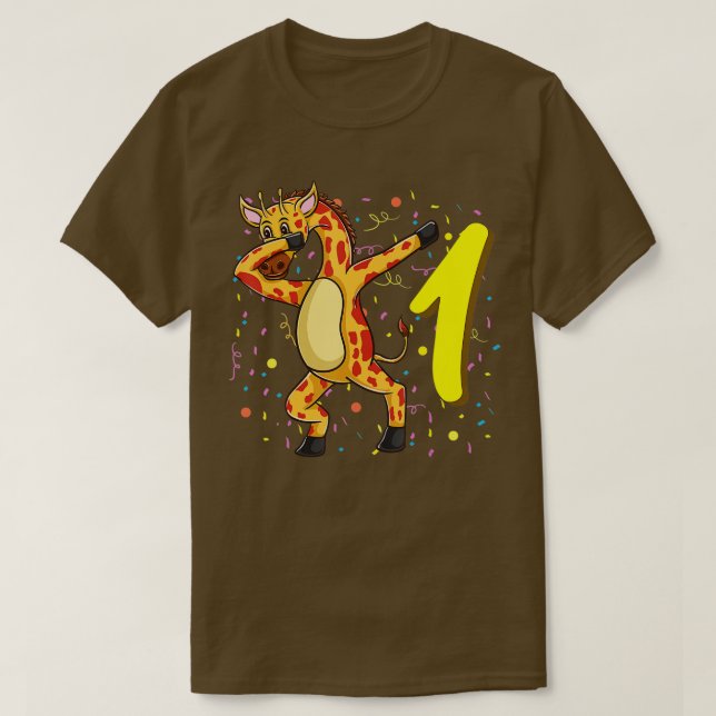 T-shirt Anniversaire de Giraffe 1 an (Design devant)