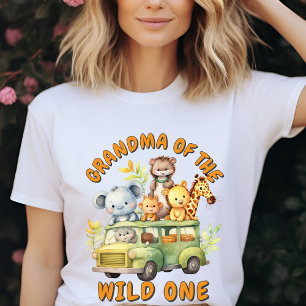 T-shirt Anniversaire de grand-mère de la faune safari du F